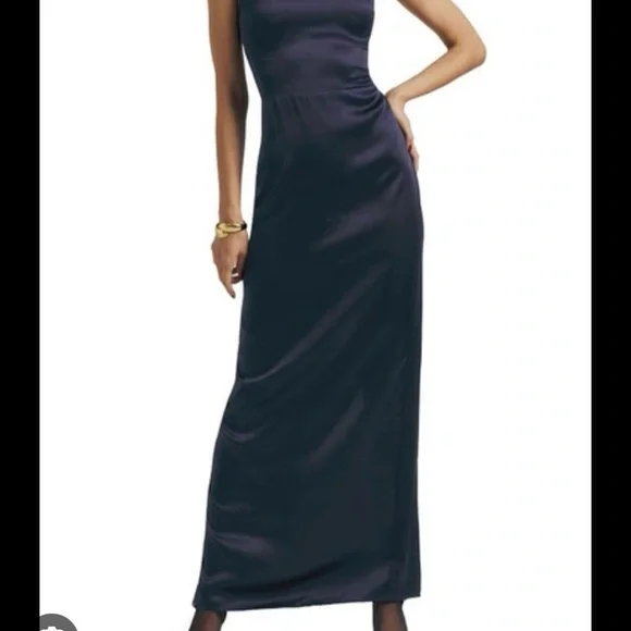 fringe blue dress Hyacinth House Navy Sequin Fringe Stevie Midi Dress Navy Sequin Fringe / L